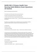 NURS 552-1 Primary Health Care Nursing Adult Midterm Exam Questions All Solved&period;