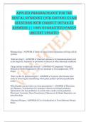 APPLIED PHARMACOLOGY FOR THE  DENTAL HYGIENIST &lpar;9TH EDITION&rpar; EXAM  QUESTIONS WITH CORRECT DETAILED  ANSWERS &vert;&vert; 100&percnt; GUARANTEED PASS&excl;&excl;  <RECENT UPDATE>   