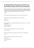 IL MPJE-Illinois Pharmacy Practice Act and Others Exam And Correct Answers&period;