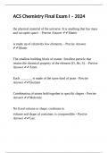 ACS Chemistry Final Exam I &ndash; 2024