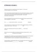 ETRH101 EXAM 1 Complete Questions And Correct Verified Answers&period;