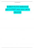 KAREN FLOYD abdominal pain LATEST 2023-2024 100 &percnt; GRADED