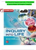 Test Bank - for Inquiry into Life 17th Edition by Sylvia S&period; Mader&comma; Michael Windelspecht&comma; All Chapters &vert; Complete Guide A&plus; Newest Version 