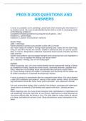 PEDS B 2023 QUESTIONS AND ANSWERS
