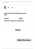 AQA A-level BIOLOGY Paper 1 JUNE 2024 MARK SCHEME