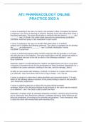 ATI&colon; PHARMACOLOGY ONLINE PRACTICE 2023 A