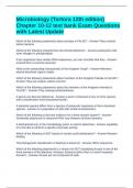 Microbiology &lpar;Tortora 12th edition&rpar; Chapter 10-12 test bank Exam Questions with Latest Update