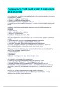Populations Test bank exam 1 questions and answers