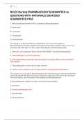 NCLEX Nursing PHARMACOLOGY GUARANTEED A&plus;  QUESTIONS WITH RATIONALES 2024&sol;2025  GUARANTEED PASS