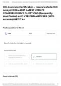 GW Associate Certification - InsuranceSuite 10&period;0 Analyst &vert;2024-2025 LATEST UPDATE COMPREHENSIVE QUESTIONS &lpar;Frequently Most Tested&rpar; AND VERIFEID ANSWERS &lpar;100&percnt; accurate&rpar;&vert;GET IT A&plus;