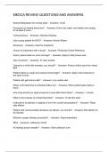 MEDCA REVIEW QUESTIONS AND ANSWERS