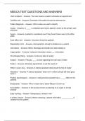 MEDCA TEST QUESTIONS AND ANSWERS