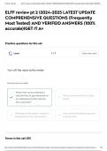 ELFF review pt 2 &vert;2024-2025 LATEST UPDATE COMPREHENSIVE QUESTIONS &lpar;Frequently Most Tested&rpar; AND VERIFEID ANSWERS &lpar;100&percnt; accurate&rpar;&vert;GET IT A&plus;