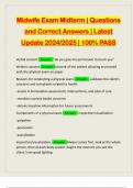 Midwife Exam Midterm &vert; Questions and Correct Answers &vert; Latest Update 2024&sol;2025 &vert; 100&percnt; PASS