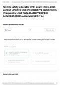 fire life safety educator OFM exam &vert;2024-2025 LATEST UPDATE COMPREHENSIVE QUESTIONS &lpar;Frequently Most Tested&rpar; AND VERIFEID ANSWERS &lpar;100&percnt; accurate&rpar;&vert;GET IT A&plus;