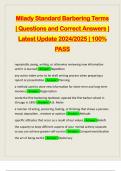 Milady Standard Barbering Terms &vert; Questions and Correct Answers &vert; Latest Update 2024&sol;2025 &vert; 100&percnt; PASS