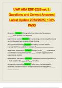 UWF ABA EDF 6226 set 1 &vert; Questions and Correct Answers &vert; Latest Update 2024&sol;2025 &vert; 100&percnt; PASS