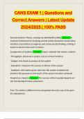 CANS EXAM 1 &vert; Questions and Correct Answers &vert; Latest Update 2024&sol;2025 &vert; 100&percnt; PASS
