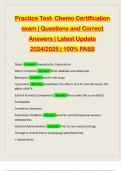 Practice Test- Chemo Certification exam &vert; Questions and Correct Answers &vert; Latest Update 2024&sol;2025 &vert; 100&percnt; PASS