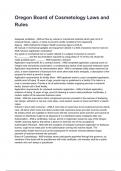 Oregon Board of Cosmetology Laws and Rules QUESTIONS AND CORRECT DETAILED ANSWERS WITH RATIONALES 2025&sol;2026 &lpar;VERIFIED ANSWERS&rpar; &vert;ALREADY GRADED A&plus;