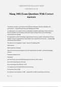 Mang 3401 Exam Questions With Correct Answers