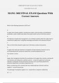 MANG 3402 FINAL EXAM Questions With Correct Answers