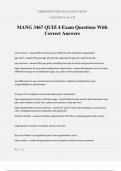 MANG 3467 QUIZ 4 Exam Questions With Correct Answers