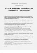 MANG 4710 Innovation Management Exam Questions With Correct Answers