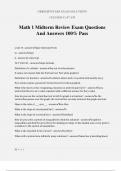 Math 1 Midterm Review Exam Questions And Answers 100&percnt; Pass