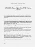 MBU 1110&colon; Exam 2 Questions With Correct Answers