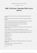 MBU 1110 Exam 1 Questions With Correct Answers