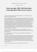 Final copyright&comma; MBU 2520 Final Study Exam Questions With Correct Answers