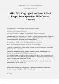 MBU 2520 Copyright Law Exam 1 &lpar;Prof Peppe&rpar; Exam Questions With Correct Answers