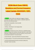 BCBA Mock Exam OBHS &vert; Questions and Correct Answers &vert; Latest Update 2024&sol;2025 &vert; 100&percnt; PASS