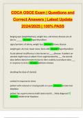 CDCA OSCE Exam &vert; Questions and Correct Answers &vert; Latest Update 2024&sol;2025 &vert; 100&percnt; PASS
