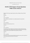 MANG 3778 Chapter 6 Exam Questions With Correct Answers