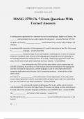 MANG 3778 Ch&period; 7 Exam Questions With Correct Answers