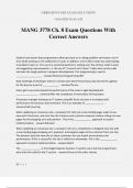 MANG 3778 Ch&period; 8 Exam Questions With Correct Answers