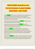 CDEO EXAM &vert; Questions and Correct Answers &vert; Latest Update 2024&sol;2025 &vert; 100&percnt; PASS