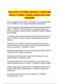 &lpar;ISC&rpar;2&lpar;TM&rpar; SYSTEMS SECURITY CERTIFIED PRACTITIONER COURSE QUESTIONS AND ANSWERS