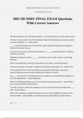 MIS 320 NDSU FINAL EXAM Questions With Correct Answers