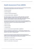 Health Assessment Final JARVIS Questions and Answers Fully Solved 100&percnt;