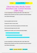 Client Education Mostly Tested  Questions and Correct Answers &lpar;100&percnt; Pass&rpar;