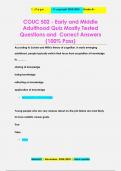 COUC 502 - Early and Middle  Adulthood Quiz Mostly Tested  Questions and Correct Answers &lpar;100&percnt; Pass&rpar;