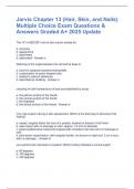 Jarvis Chapter 13 &lpar;Hair&comma; Skin&comma; and Nails&rpar; Multiple Choice Exam Questions & Answers Graded A&plus; 2025 Update