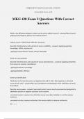 MKG420 Exam 3 Questions With Correct Answers