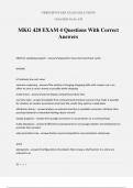 MKG 420 EXAM 4 Questions With Correct Answers