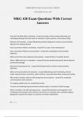 MKG 420 Exam Questions With Correct Answers
