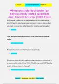 Minnesota State Real Estate Test  Review Mostly Tested Questions  and Correct Answers &lpar;100&percnt; Pass