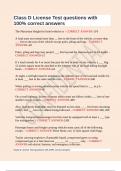 Class D License Test questions with 100- correct answers&period;